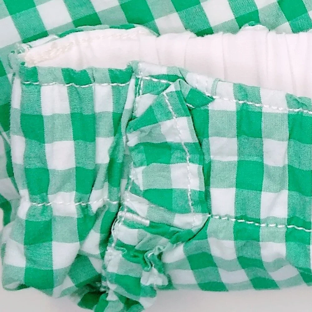 GIRLS' POPLIN SHORT IN GINGHAM COLOR GREEN SIZE 8 - Picture 4 of 9